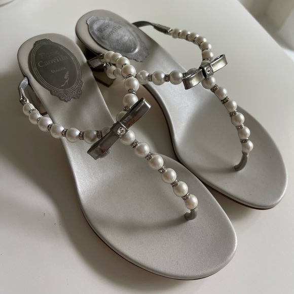 Rene Caovilla Crystal Pearl Thong Sandals women’s size 6 - Picture 4 of 12